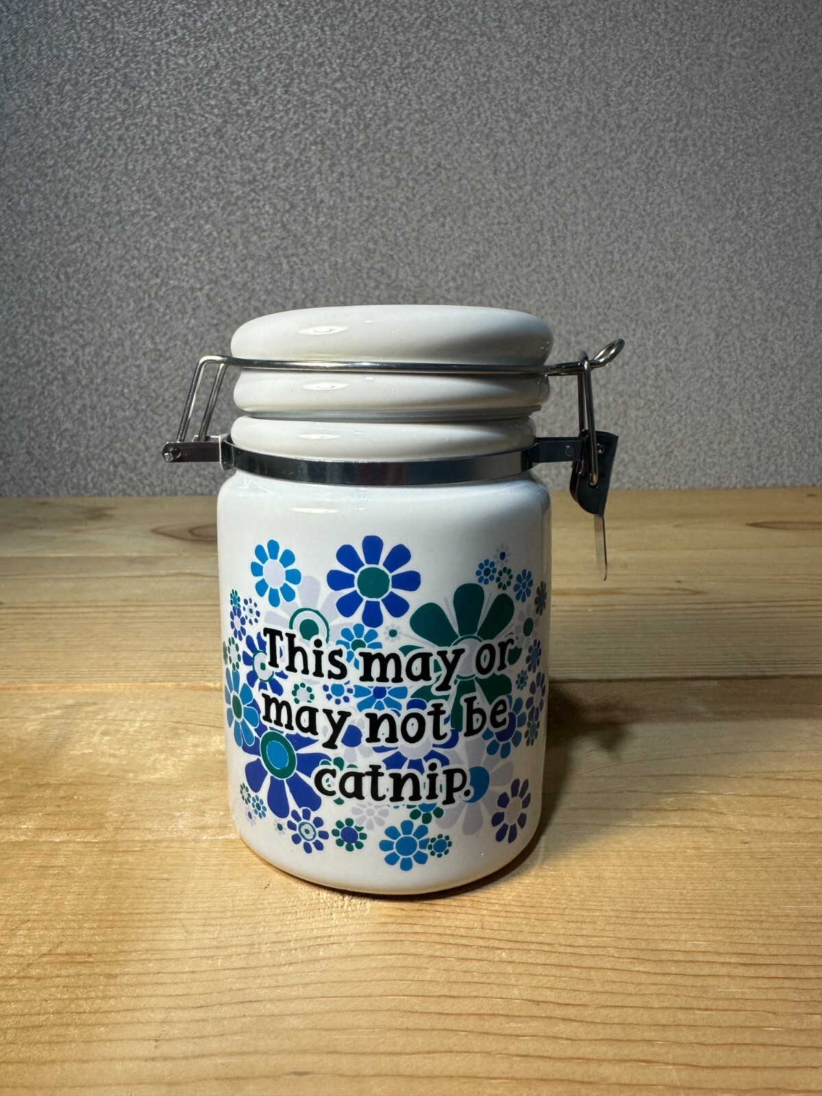 This May or May Not Be Catnip Jar/14 oz White Sublimation/Flower Power
