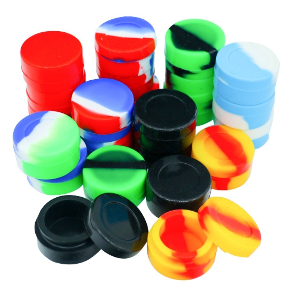 10PCS Silicone Container 7ML Tank Storage Box Color Mixing Non stick Oil Wax Box