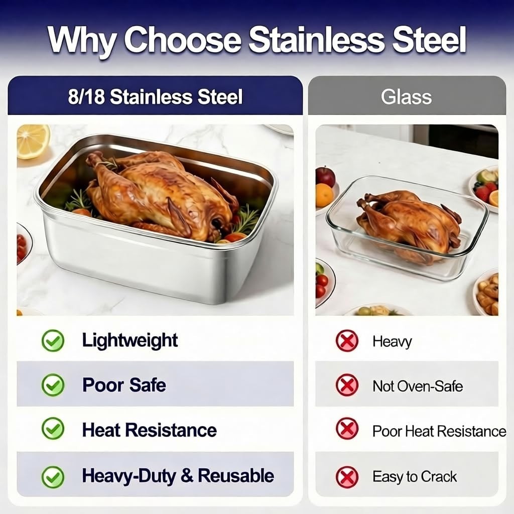 Large Stainless Steel Food Storage Containers 7500ML – Airtight Meal Prep & Baki