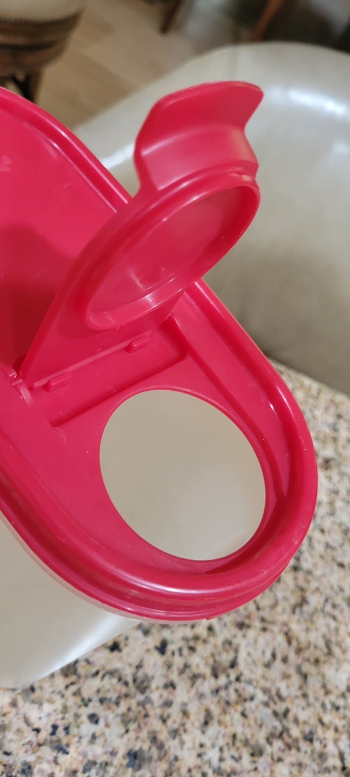 Tupperware Vintage Modular Mates #3 Oval Container Red Pour Spout 7.25 Cups