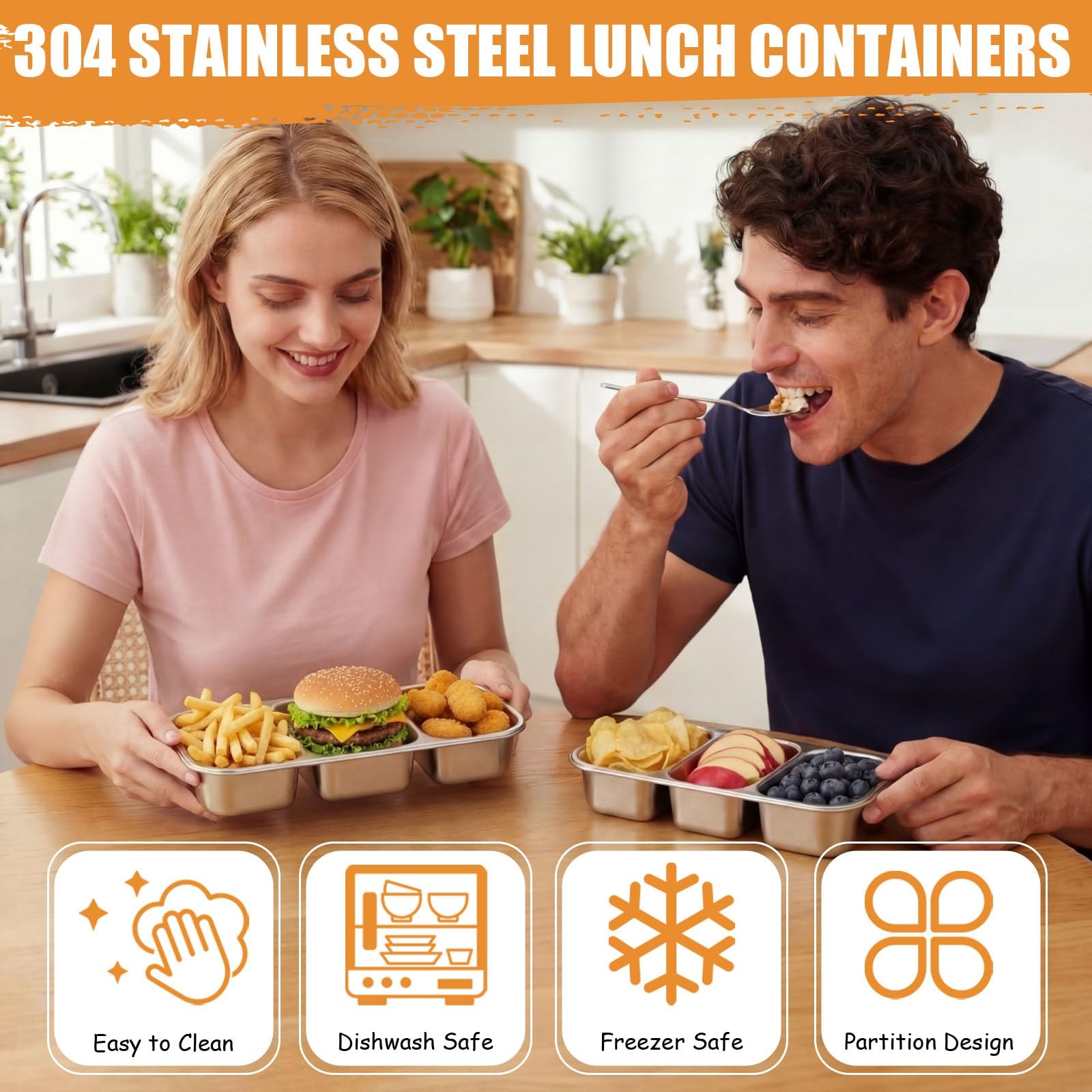 8 Sets Stainless Steel Snack Containers with Lids for Adults, 20 oz Reusable …