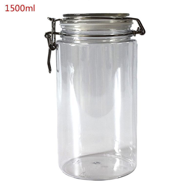 1500ML Round Clip Top Storage Jar With Airtight Seal Lid Container