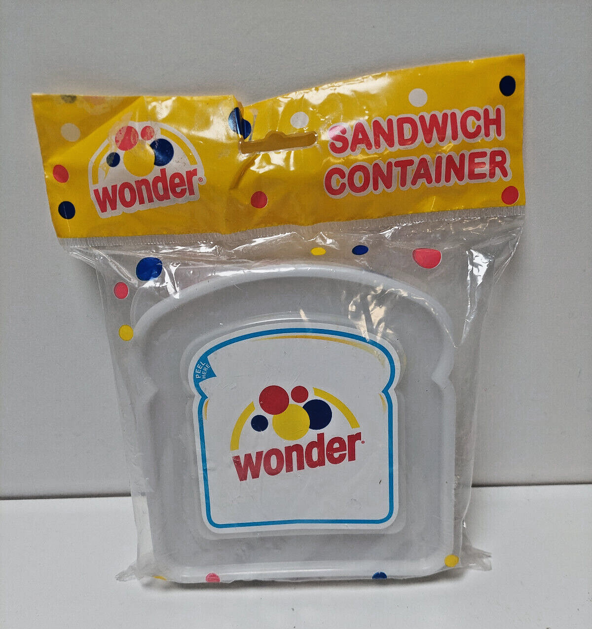 2006 Wonder Bread Dotted Plastic Sandwich Container Square School Lunch Box NEW