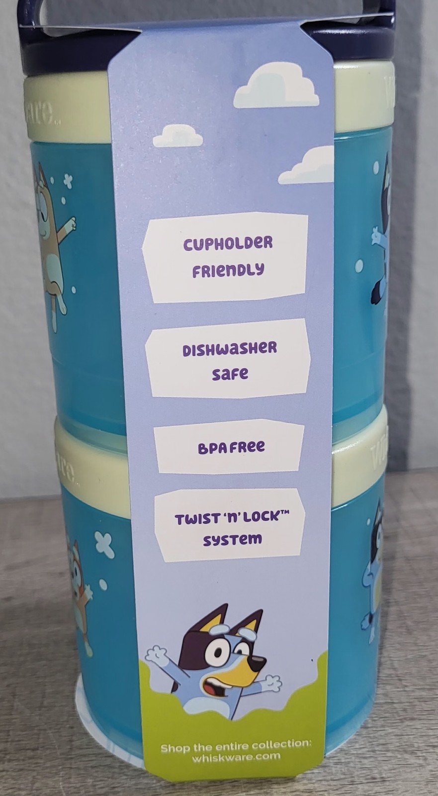 Whiskware Bluey Twist N Lock Snack Container Jar Set NEW
