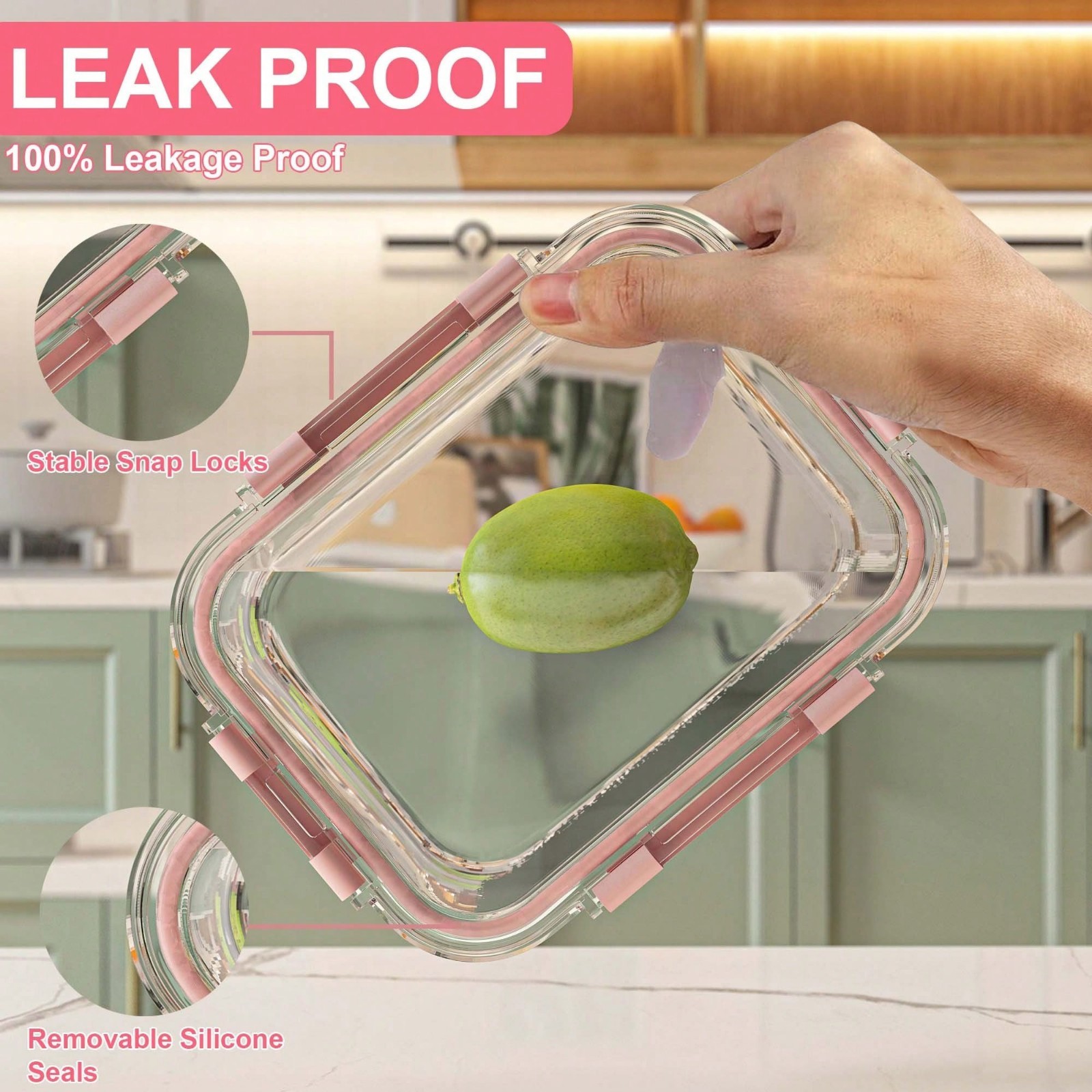 Glass Meal Prep Containers Airtight Lids Food Storage Oven Freezer