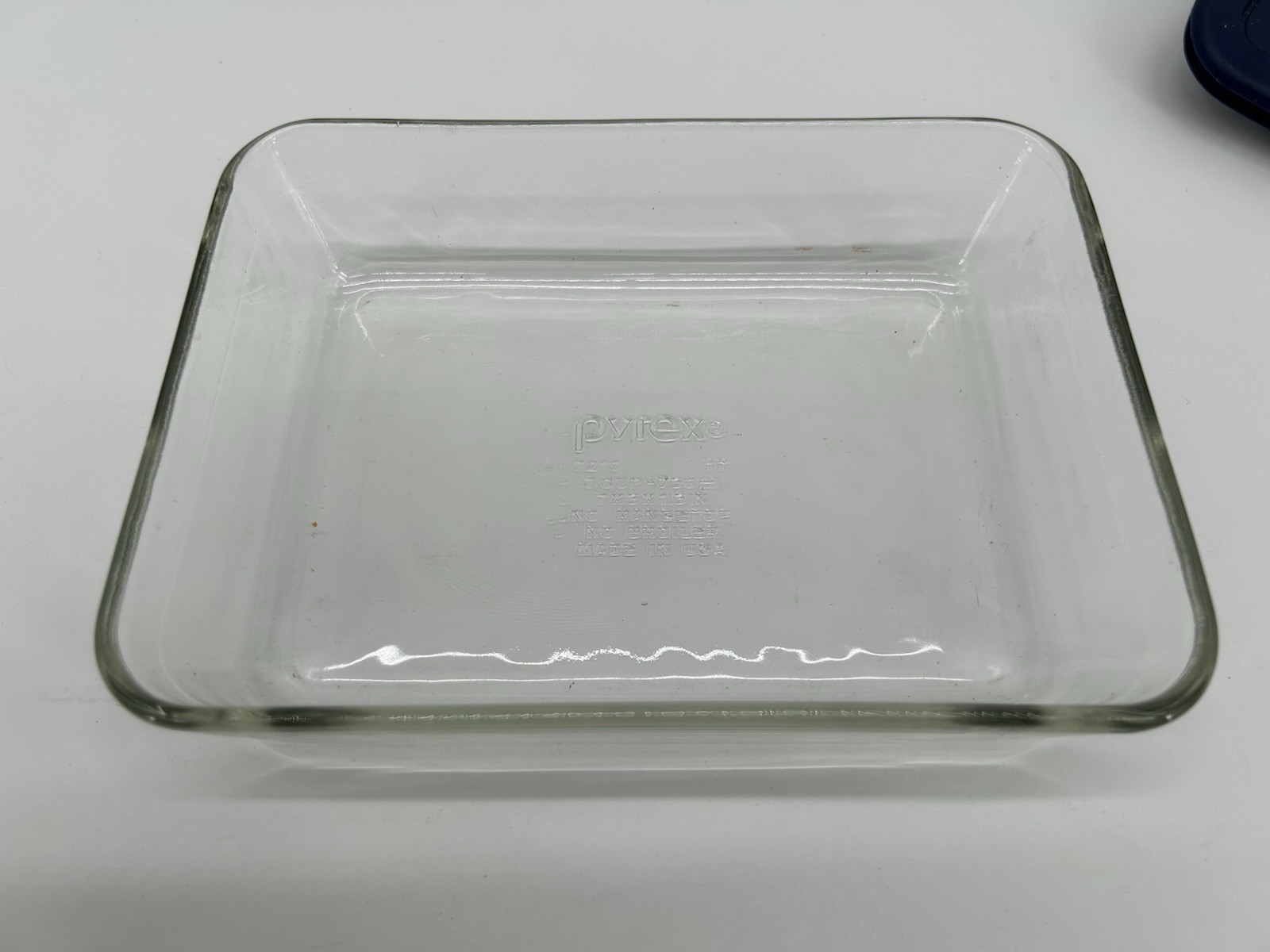 Pyrex 7210 PC 3 Cup Glass Storage Container Blue Lid Food Storage Dish set of 2