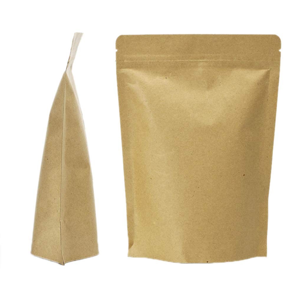50 Pcs Stand Up Paper Bag Food Storage Pouch with Foil Lined Zip Lock for Cof…