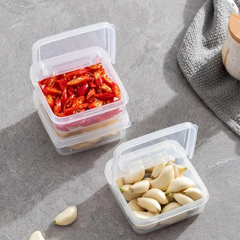 1/4PCS Clear Butter Cheese Storage Box Flip Lid Fridge Food Container