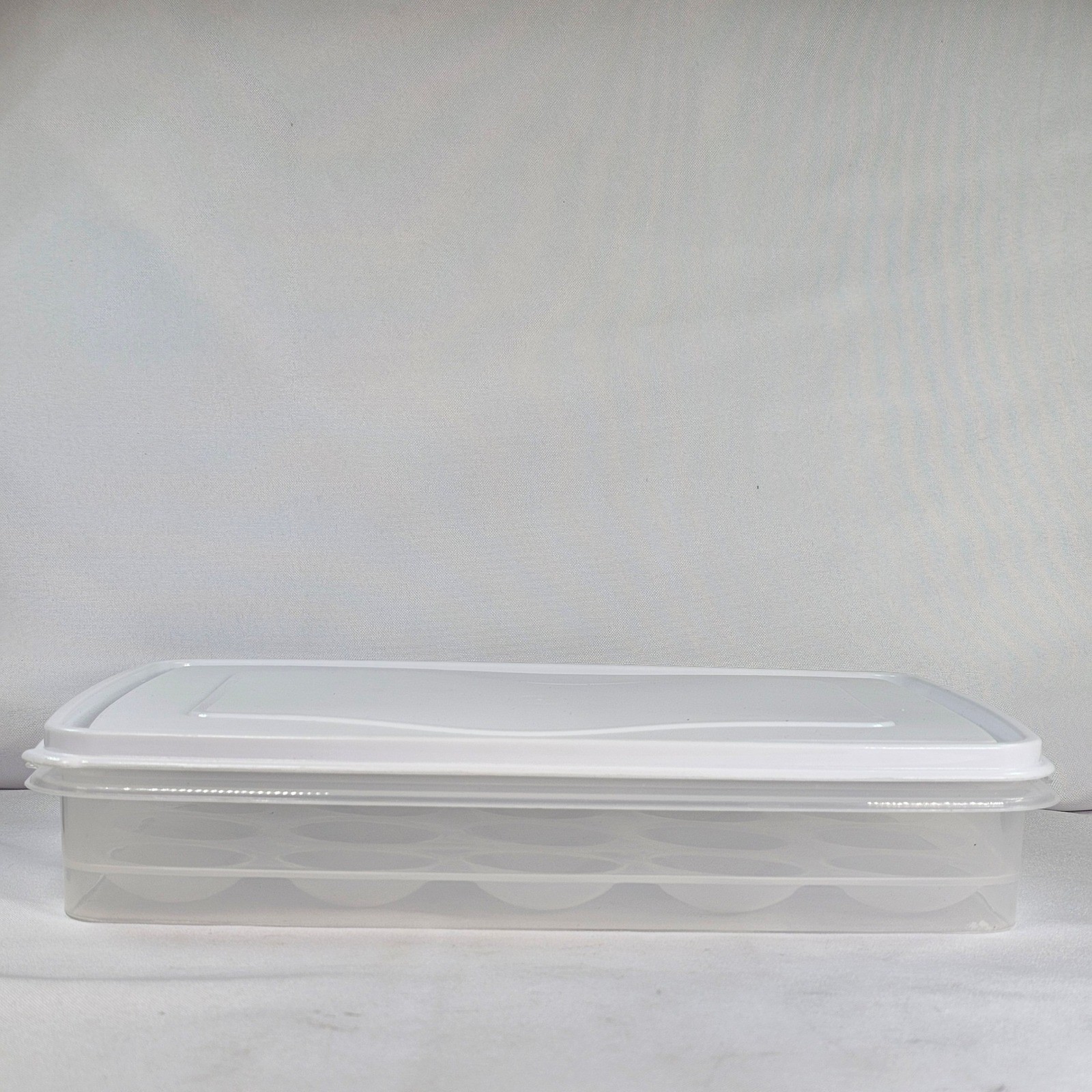 Vintage Rubbermaid Egg Carrier Storage Container with Lid 20 Slot Clear White