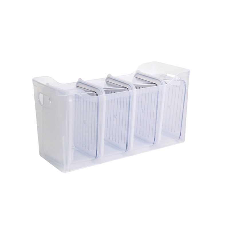 Silicook Refrigerator Food Storage Flat Containers(600ml x 4) with Tray BPA Free