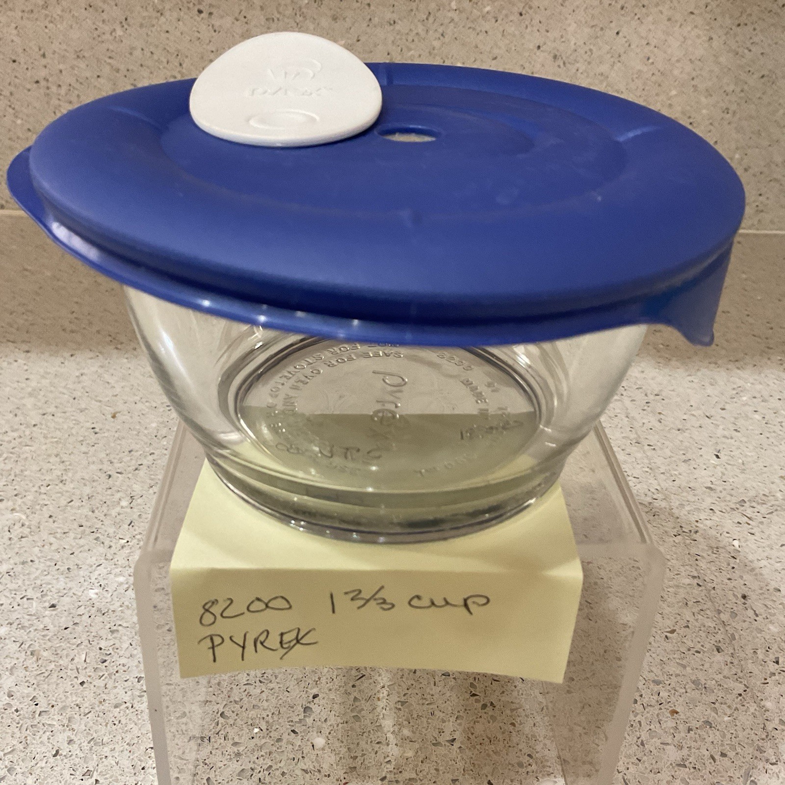 PYREX PRO 8200 Storage 1 1/3 Cup Dish & Vented Cover BLUE 8200-VPC