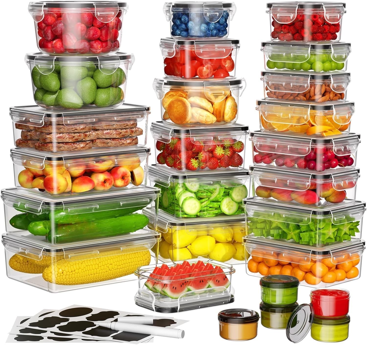 20PCS Food Storage Container Set w/ Lid Airtight Leak Proof Meal Prep Kitchen