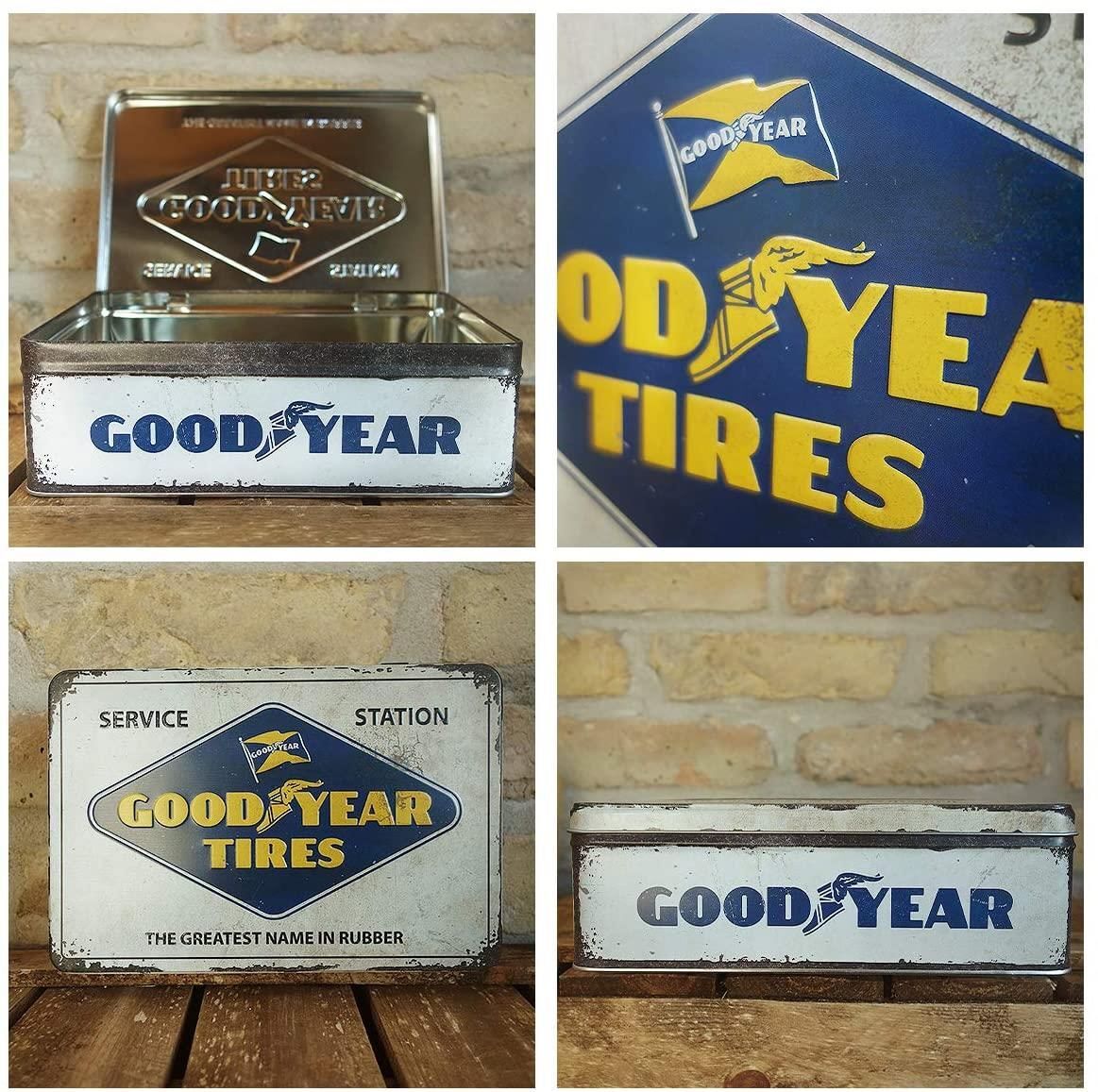 Nostalgic-Art – Flat Tin Box Metal Storage Container Cookie Jar – Goodyear