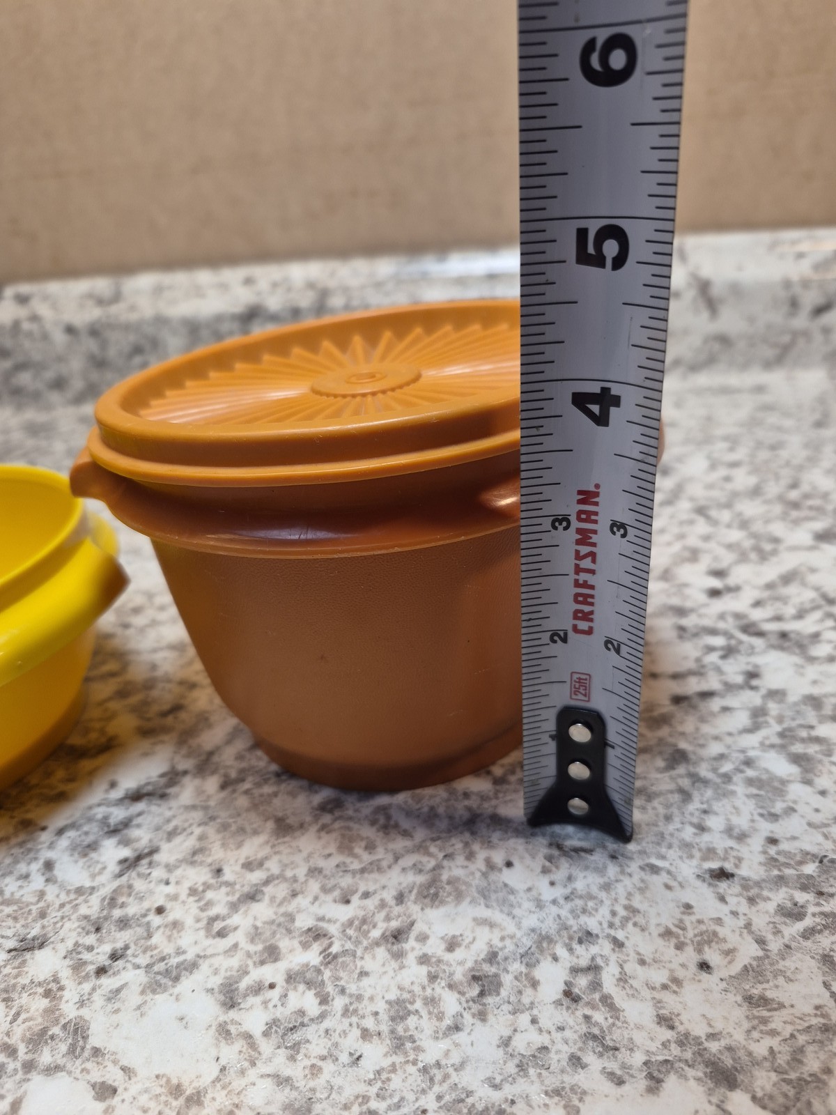 Vintage Tupperware Wonderlier Bowls Set of 2 Yellow Orange Nesting Stacking