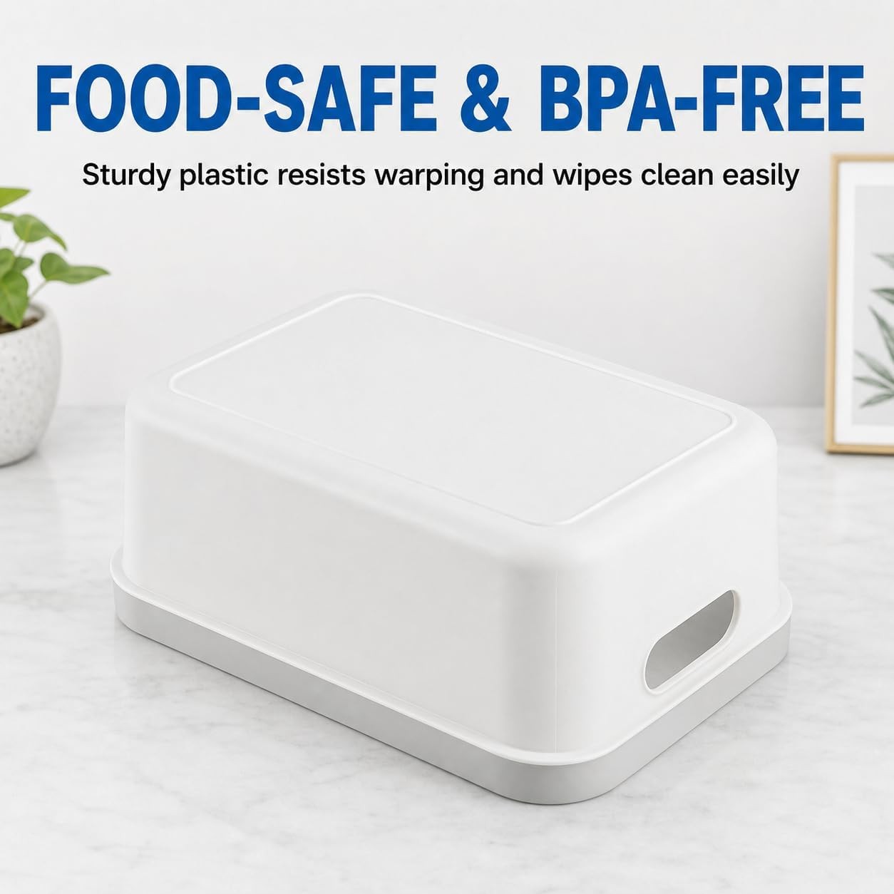 Set of 6 Plastic White Storage Bins with Handle 10″x 7″x 4″ Office Shelf Open