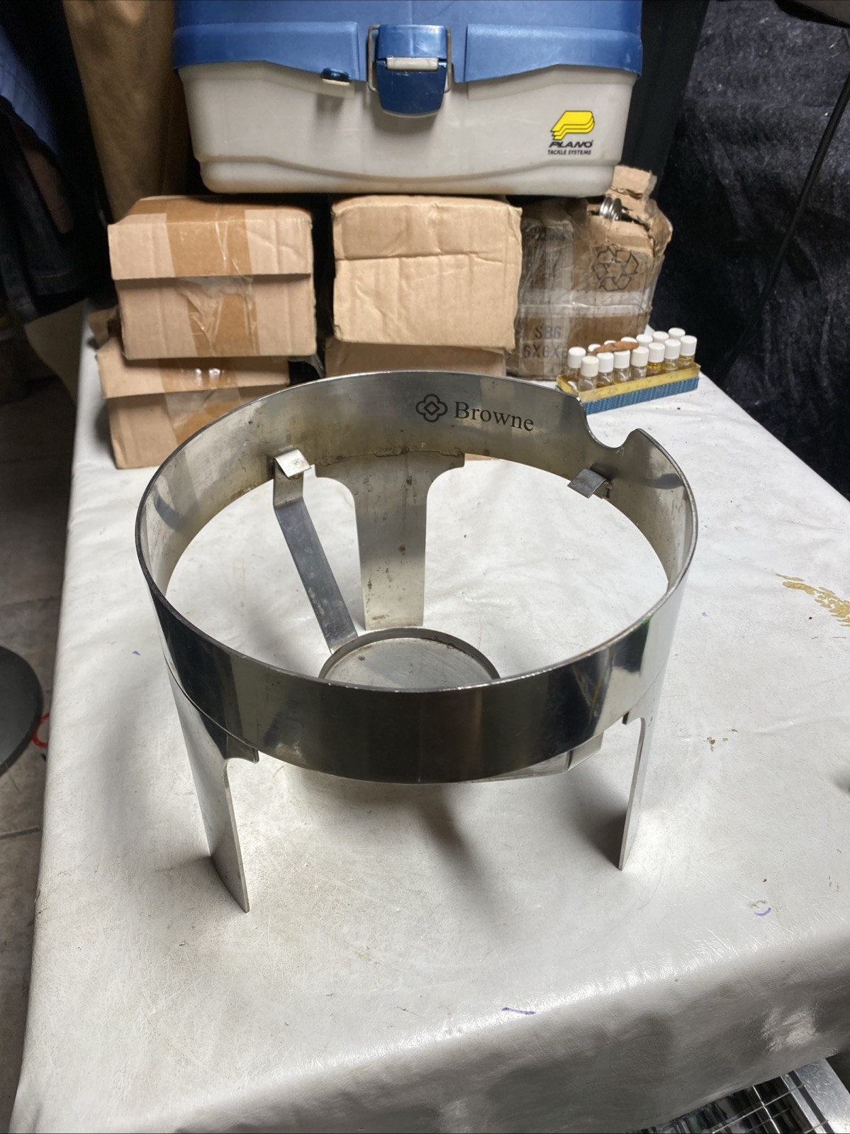 Browne Hot Beverage Dispenser Stand Stainless Drink Chafer Coffee 9” Dia. 3 Lot