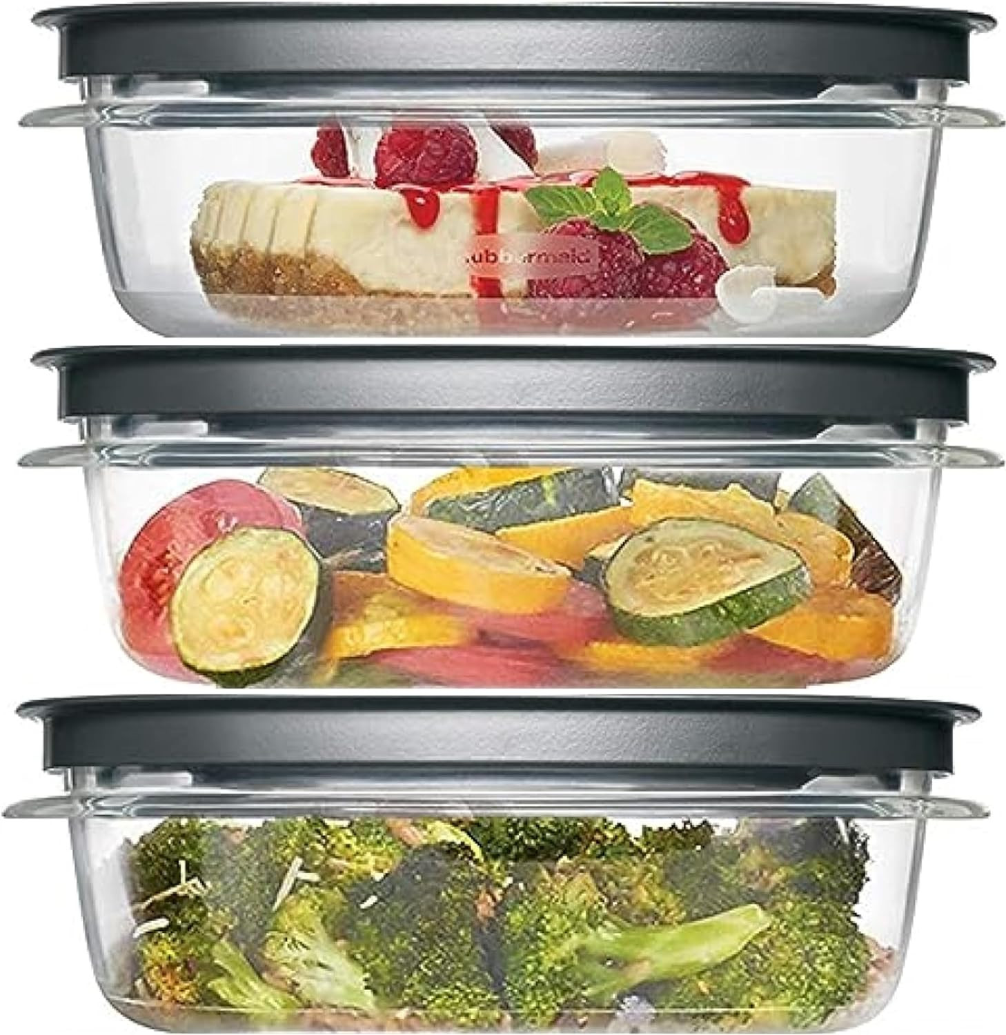 Rubbermaid Premier 3-Cup Flex & Seal Food Storage Set – 6 Piece Bundle