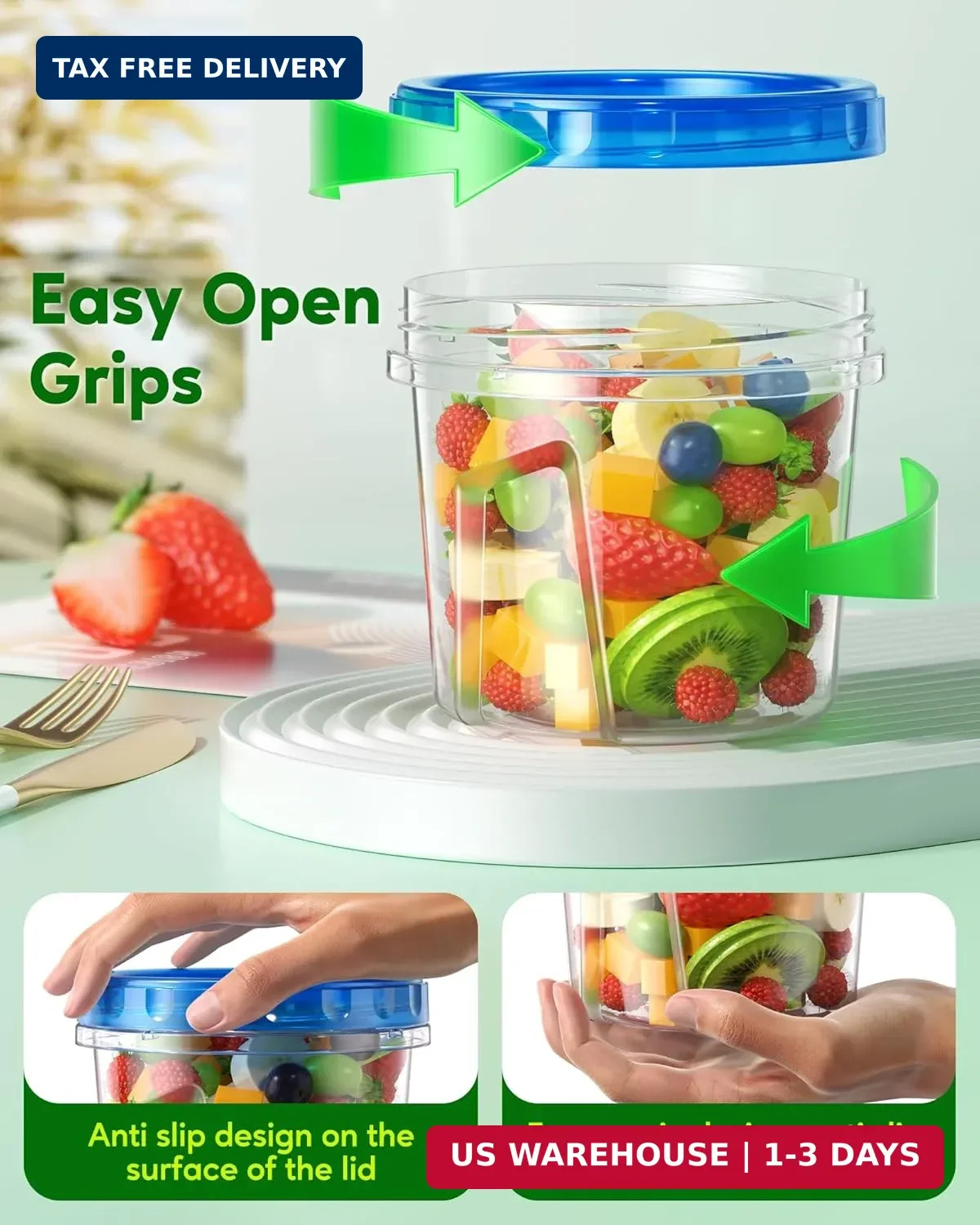 Canfanni 8 Pack-24 OZ Freezer Storage Containers, Plastic Soup Container with Li