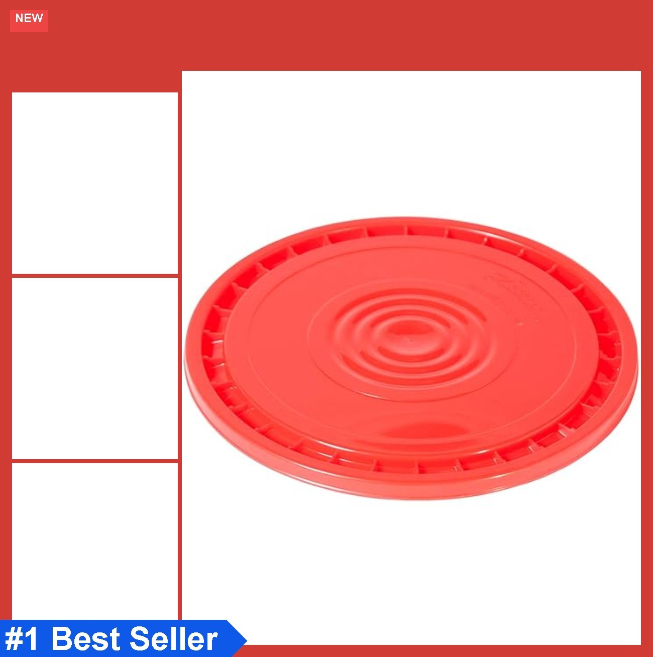 Food Grade Bucket Lid Reusable Easy Peel 5 Gallon 70 Mil HDPE Red