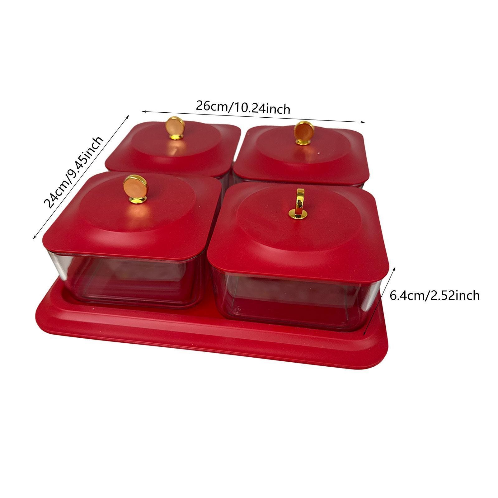Dried Fruit Tray Divided Serving Tray with Lid Decorative Home Decor Candy Box