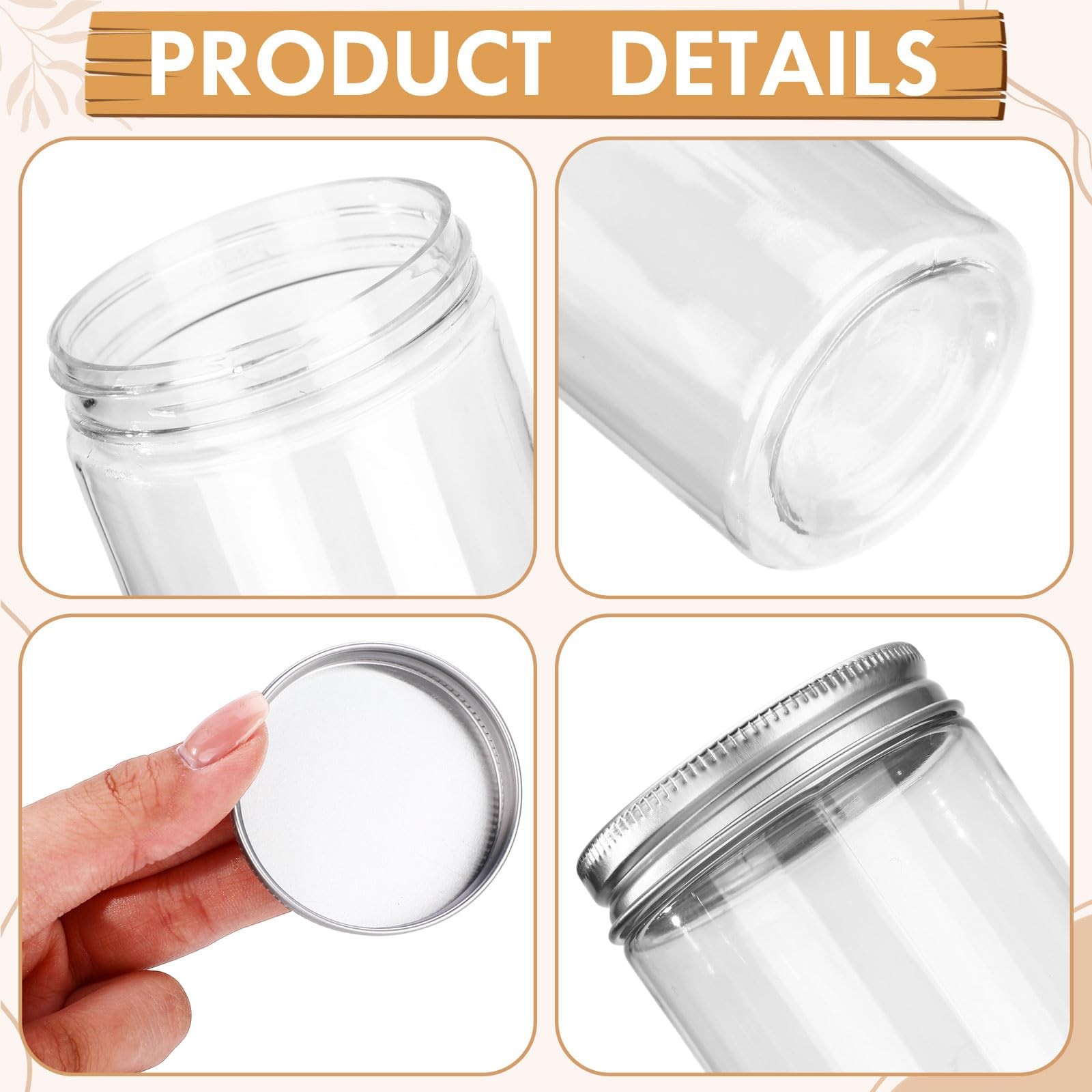 20 Pcs Plastic Jars with Lids 20 oz Plastic Food Storage Jar Spaghetti Contai…