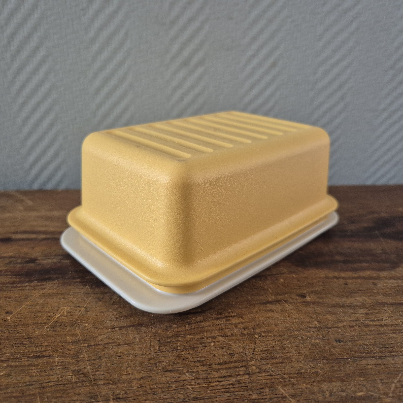 Vintage Tupperware Butter Fleet Cheese Storage Box Storage Tray Butter Yellow 1