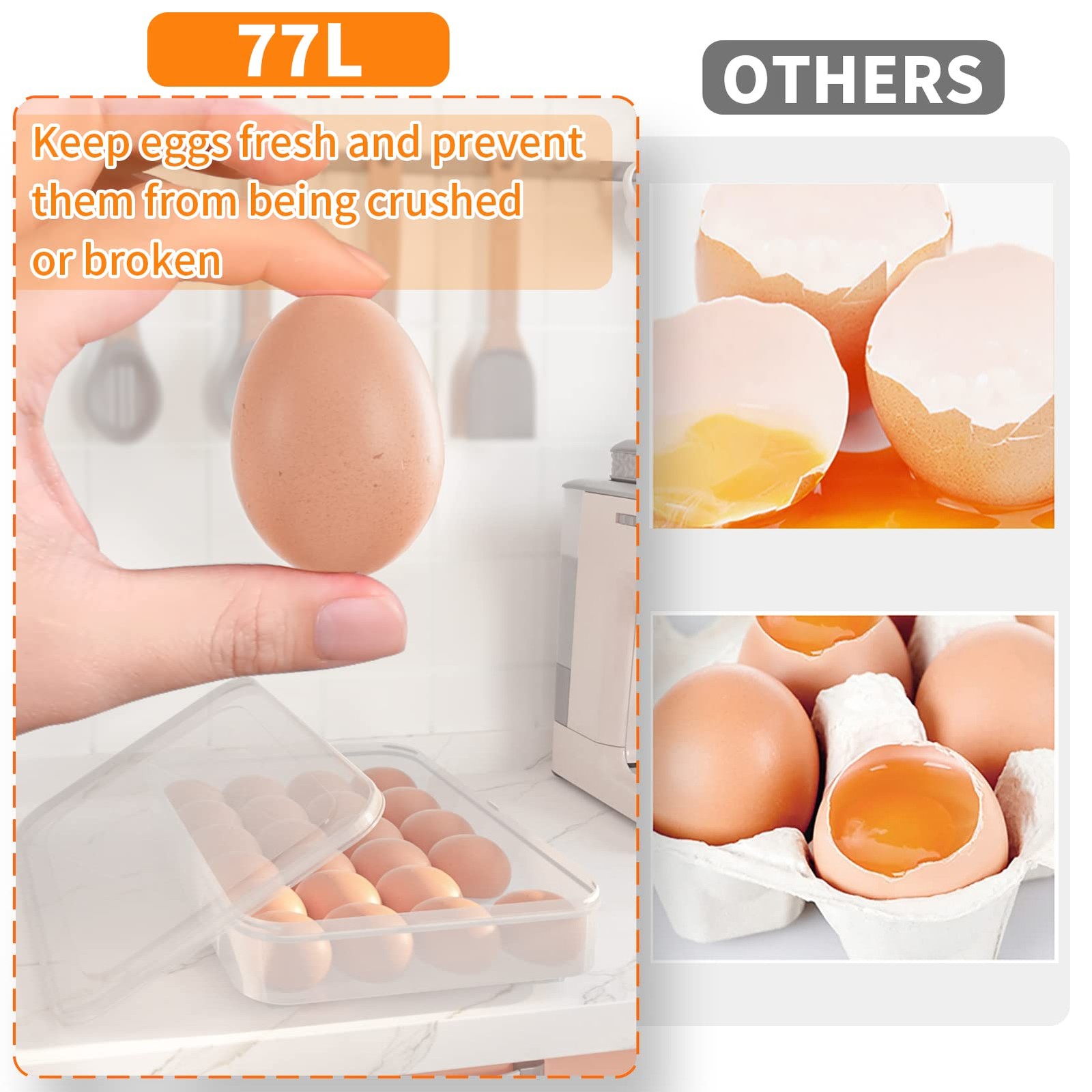 Deviled Egg Containers with Lid, (Set of 2), Plastic Egg Holder for Refrigera…