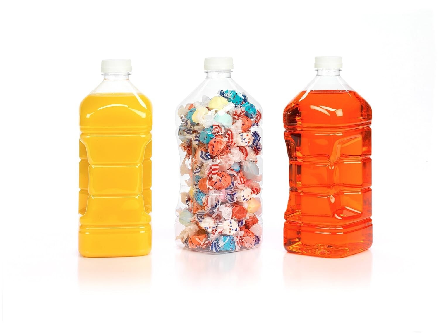 NEW / SEALED 3-Count Clear Food Grade 64 Oz Plastic Bottles with Caps BPA-Free