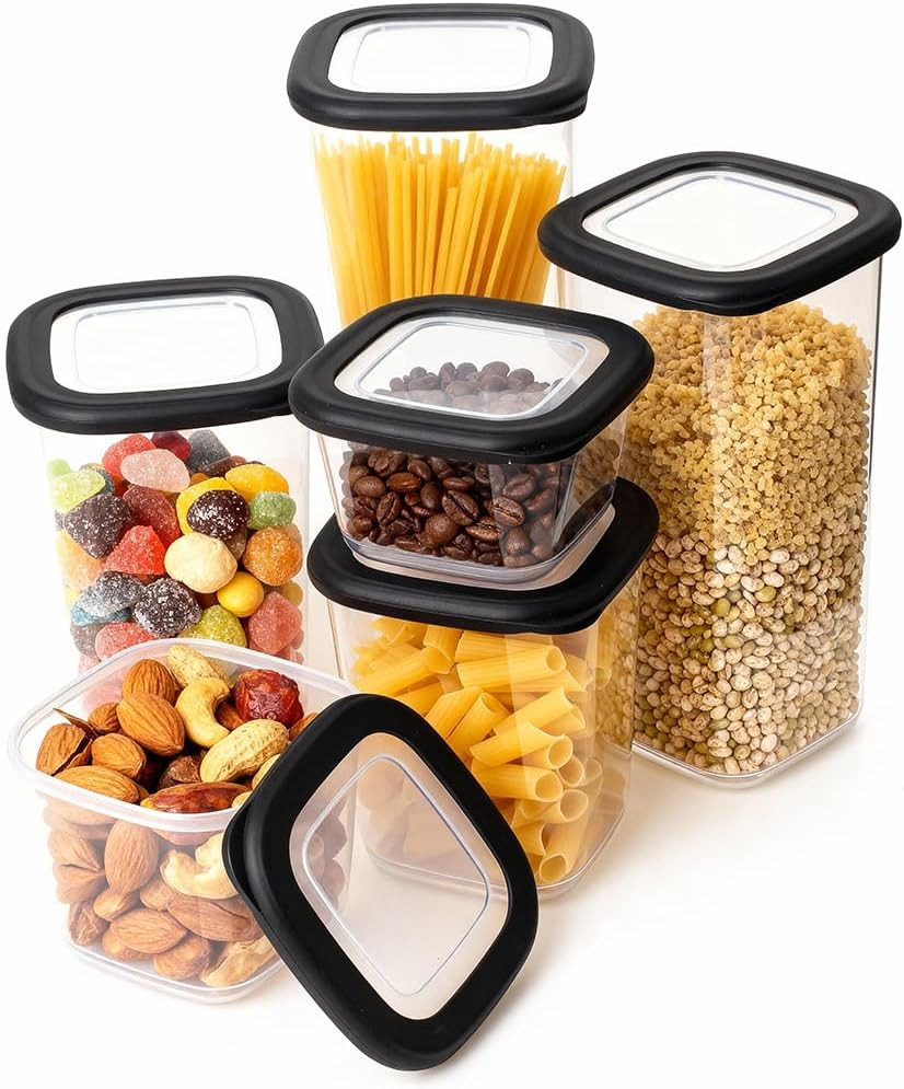 Plastic Food Storage Containers with Lids Includes Labels, Stackable Kitchen …