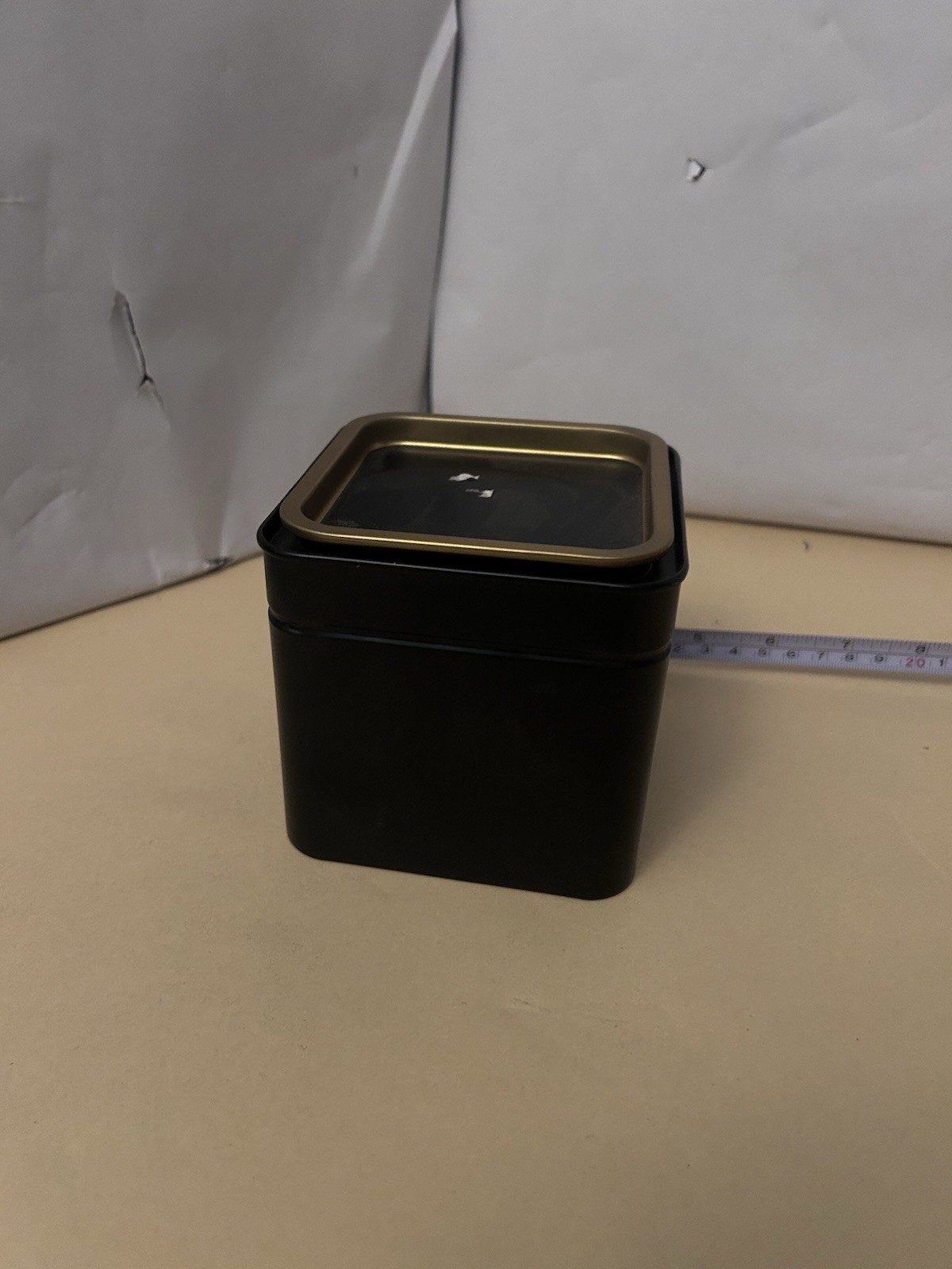 Small Square Black/Gold Rim Tin IKEA #23112