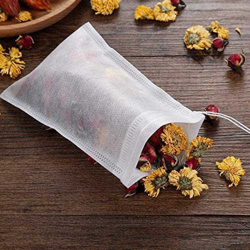 Fenshine 400 Pcs Tea Filter Bags 3.54″ x 2.75″ 400pcs Wood Pulp Paper, White