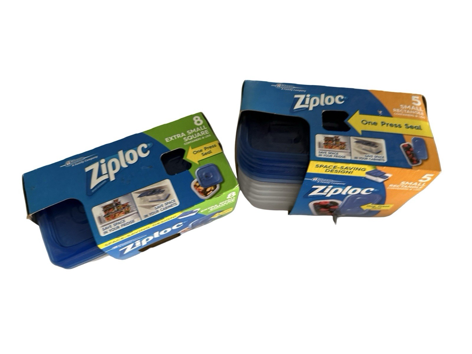 2 packs Ziploc One Press Seal Small Rectangle extra small 5 8