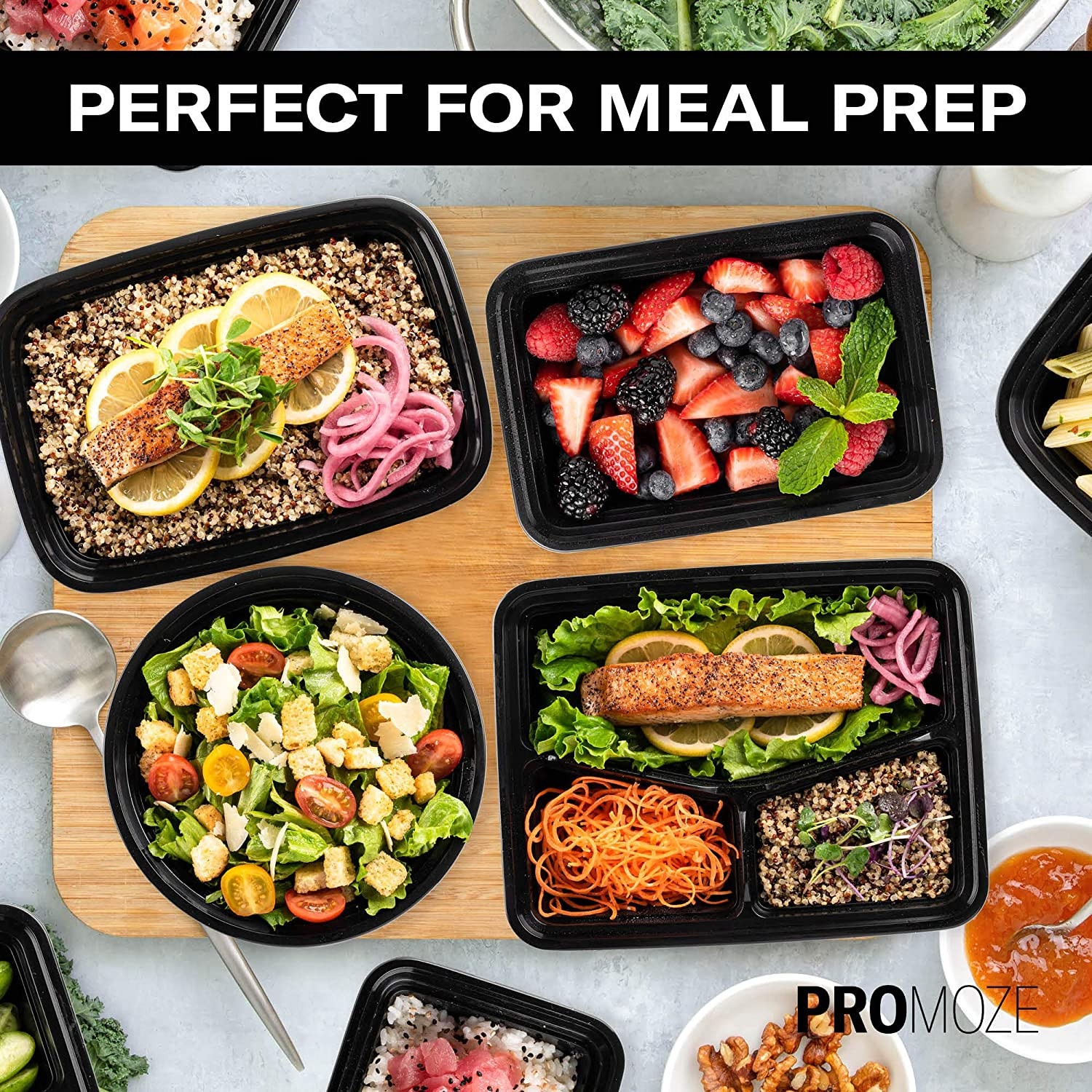 50-Pack Microwave Safe Meal Prep Containers, 28 Oz, BPA Free, Dishwasher Safe