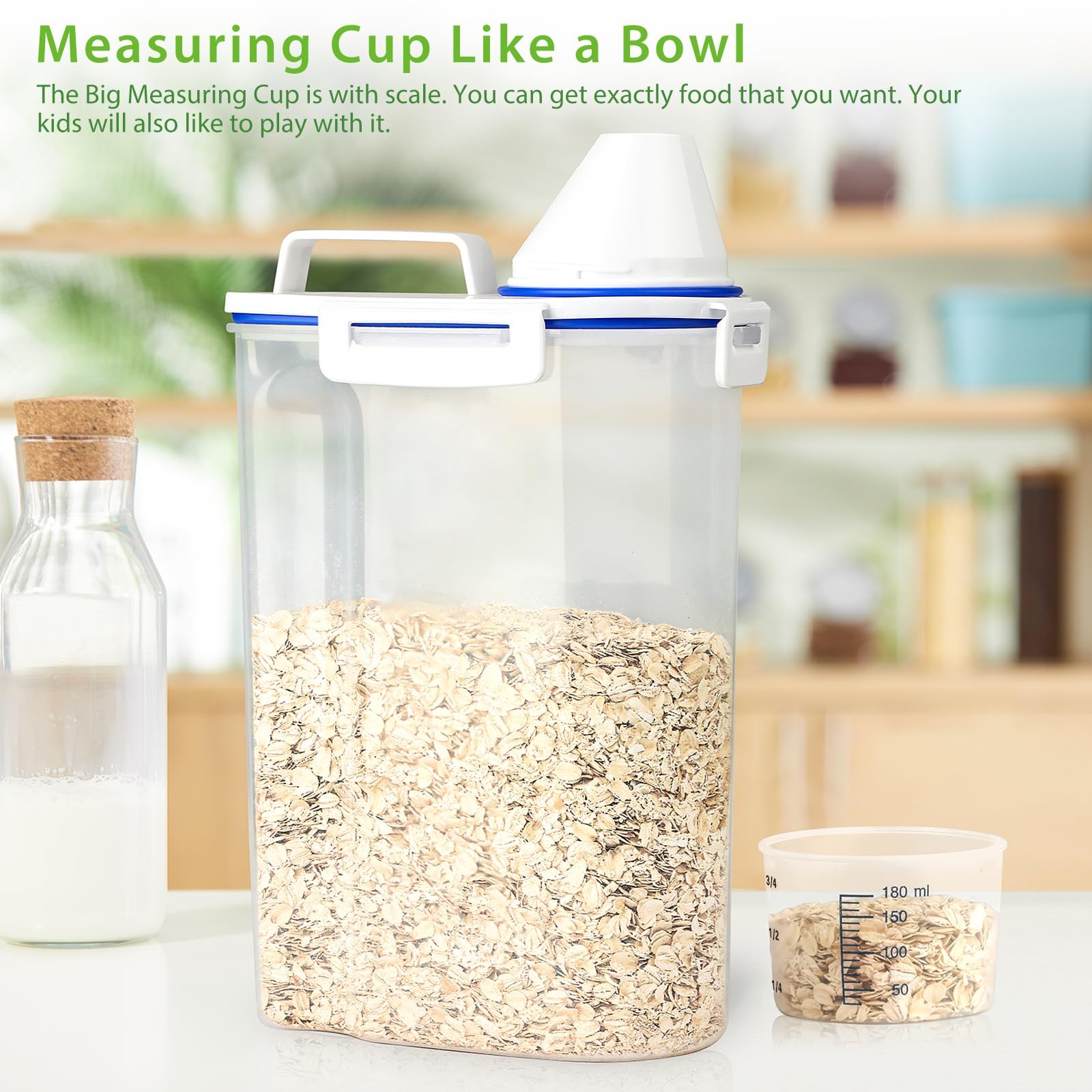Rice Storage Container, 3 to 5Lbs Dry Food Airtight Container, Pet Dog Cat Fo…