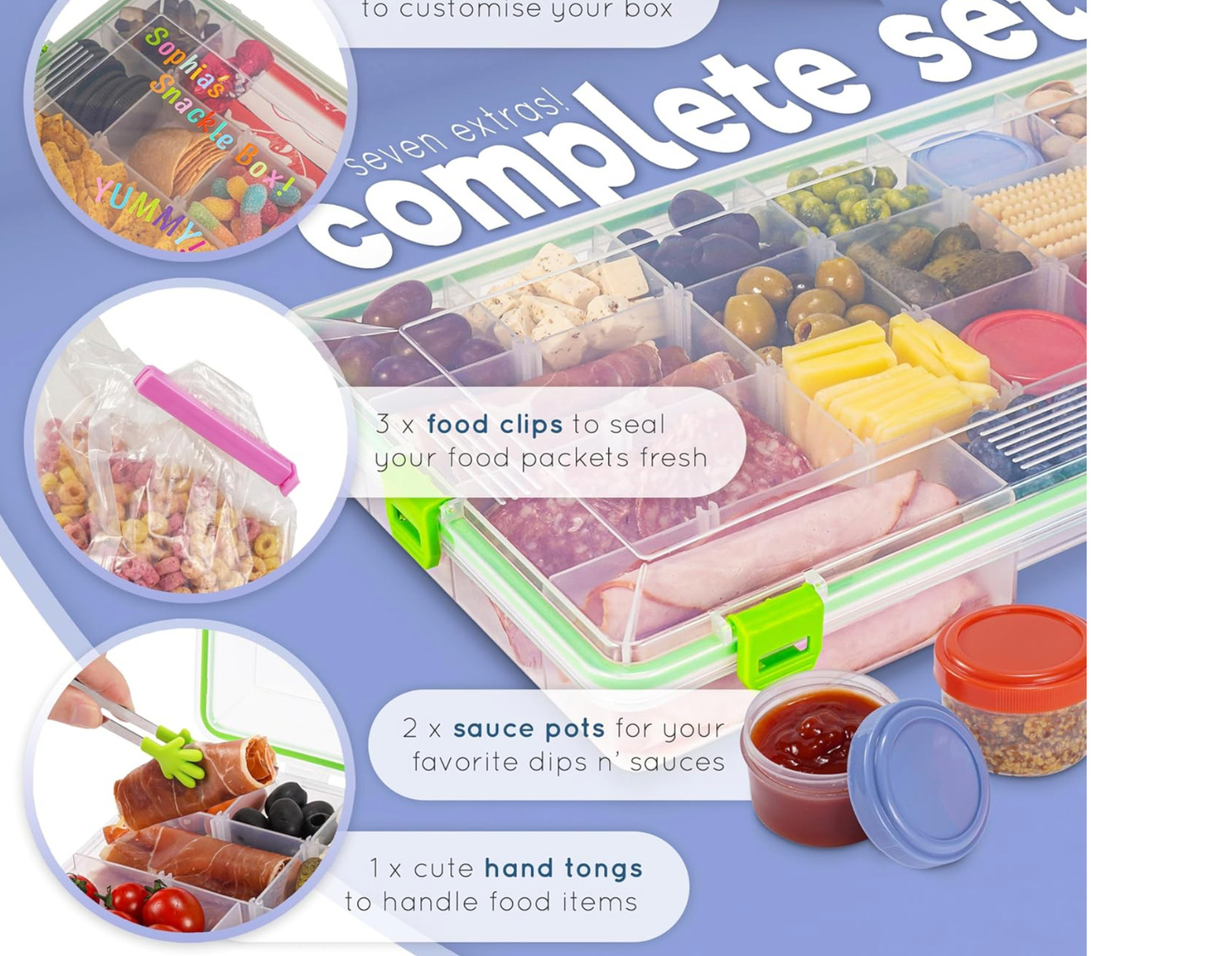 Reel Bites BPA Free Large Snackle Box Container for Travel – Snacklebox Containe
