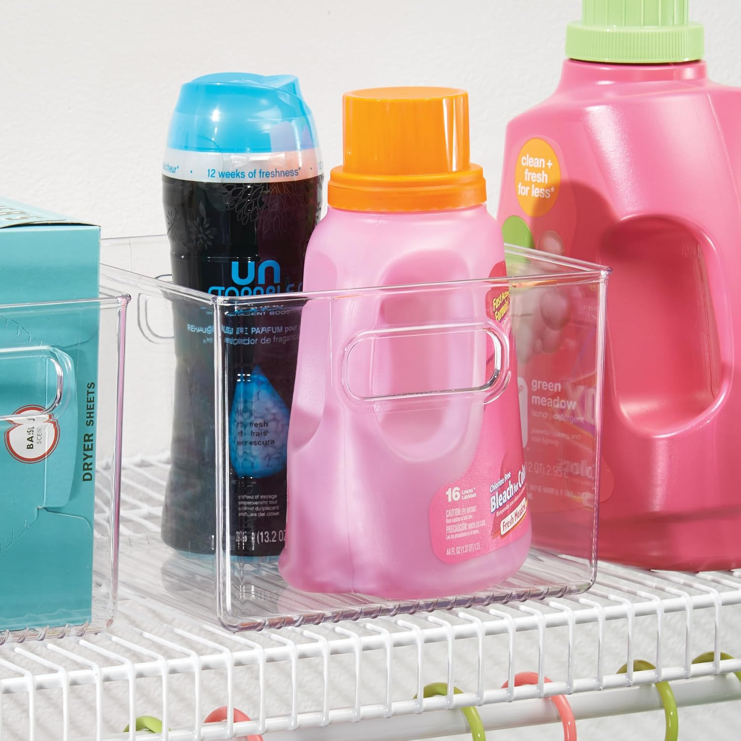 Clear Plastic Storage Bins, 4-Pack | for Kitchen Pantry and Fridge, for Cabinets