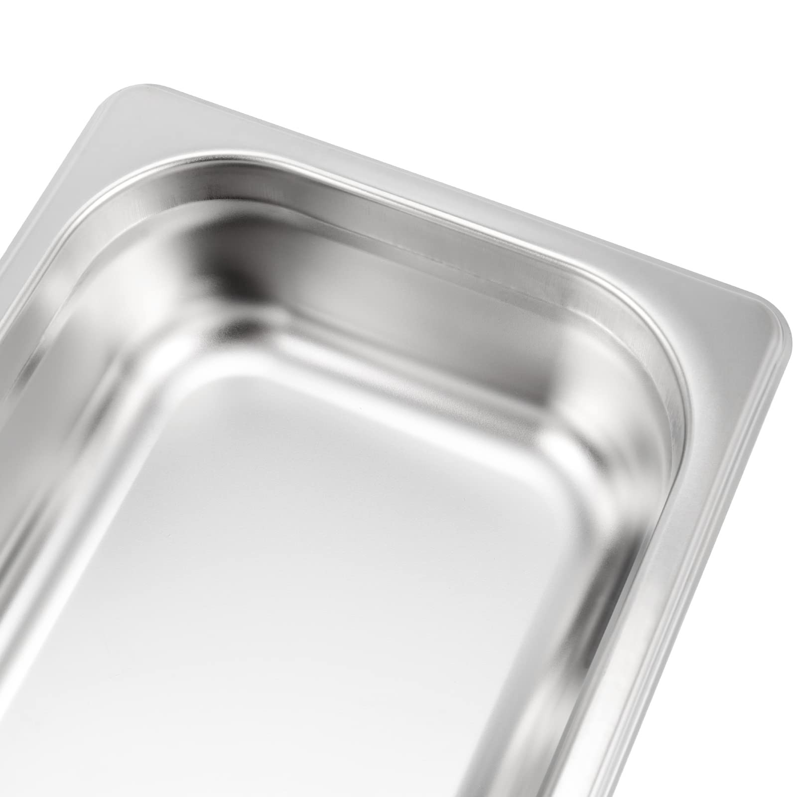 4 Pack 1/3 Size x 2.5 Inch Deep Steam Table Pan, 12.8″x6.9″x2.6″ Stainless St…