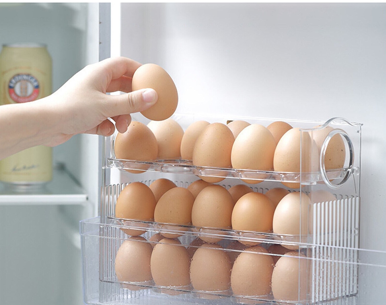 Kitchen Flip-Type Egg Storage Rack Fridge Organizer Creative Egg Holder Box