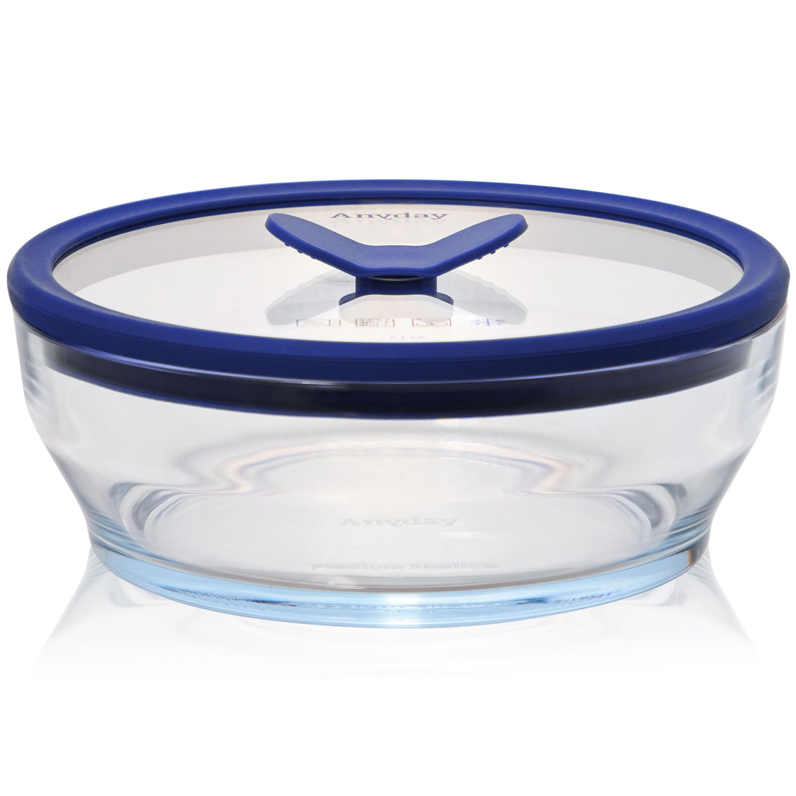 Anyday 4-Cup Glass Food Storage with Lid, Medium, Clear – Blueberry