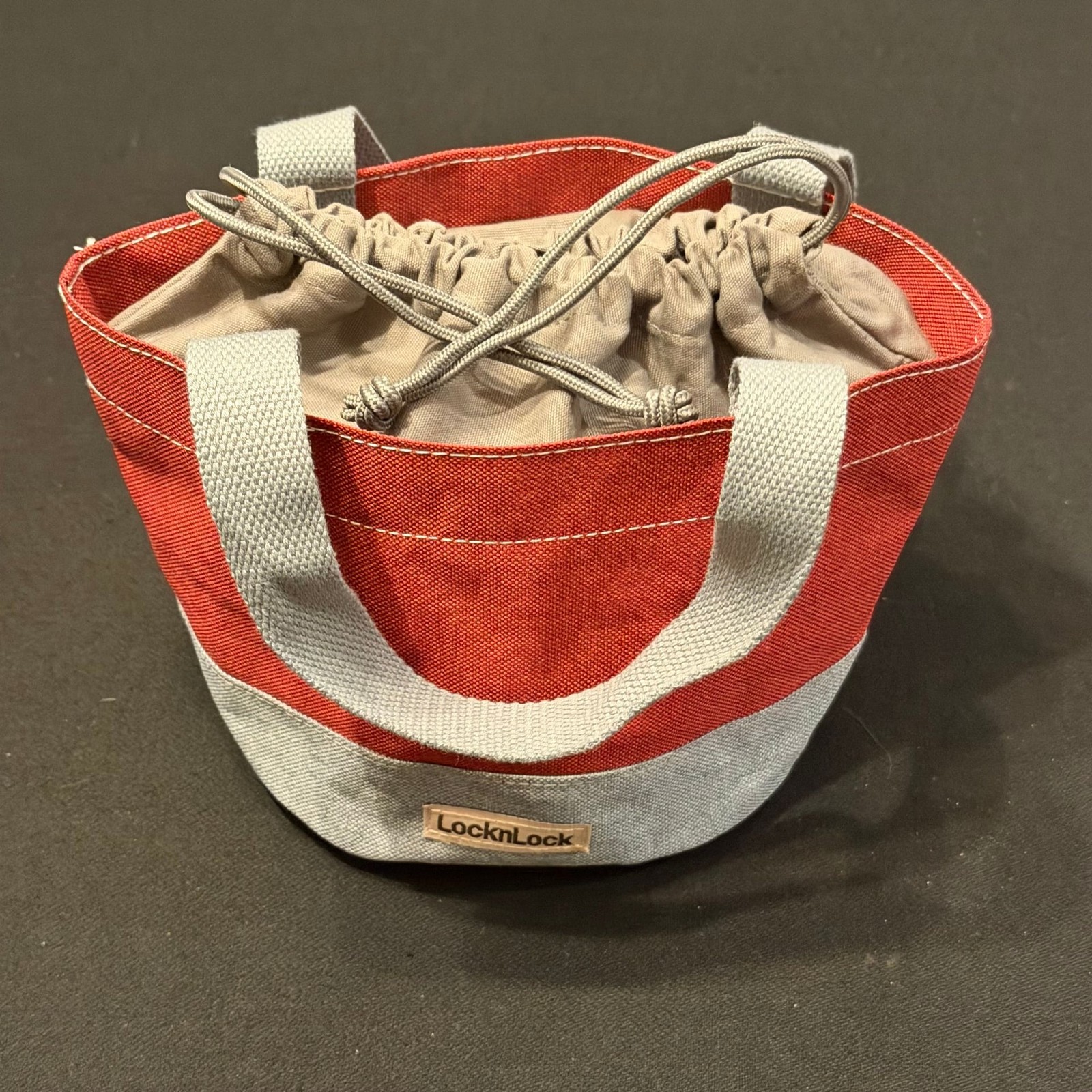 Lock N Lock Red & Grey Mini Tote/Bag 10” Opening