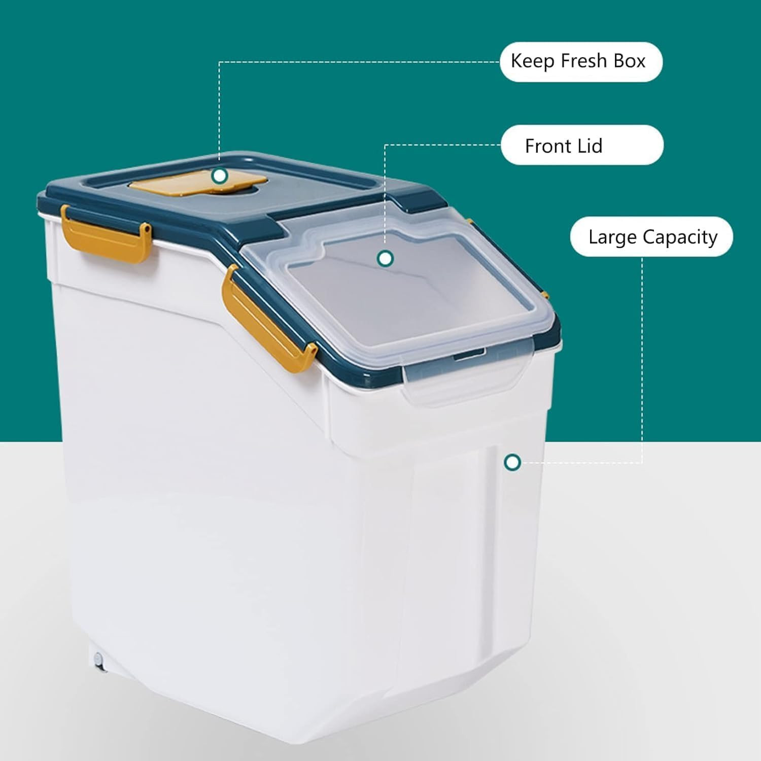 2 Pack 50Lb Rice Dispenser Large Airtight Flour Holder 25LB Dog Food Storage Con