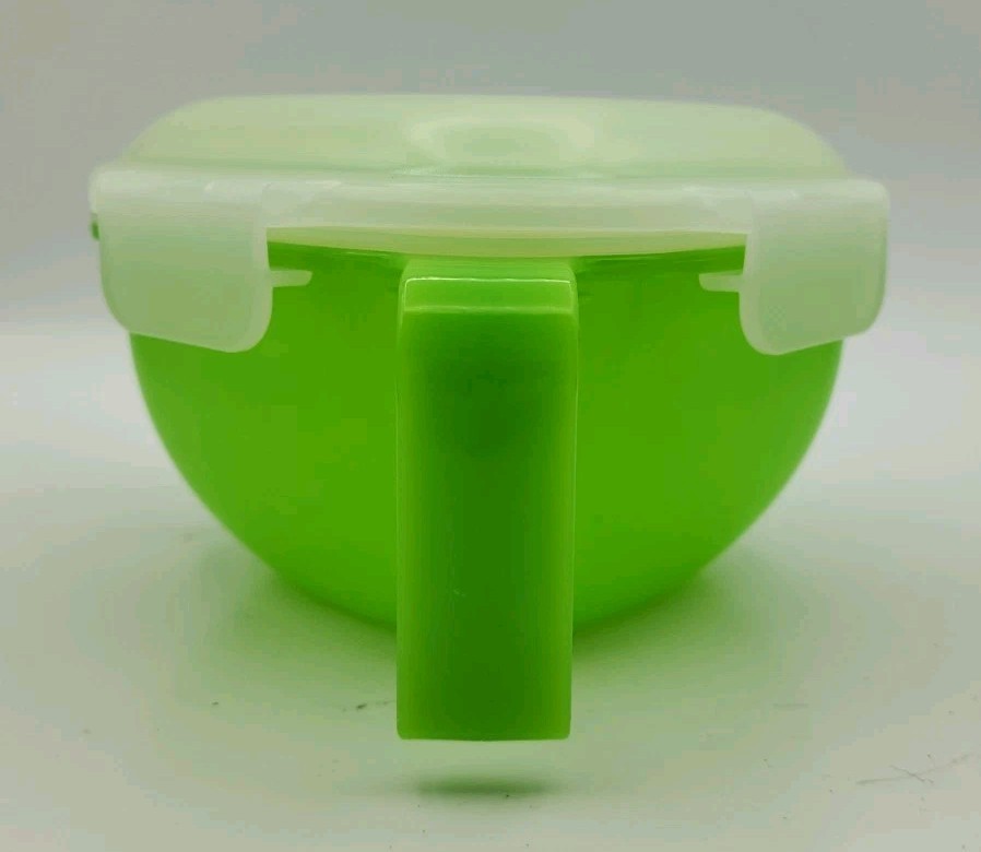 Lock N Lock Green Storage/Instant Cook Bowl w/Handle And Vented Lids, 34 Oz