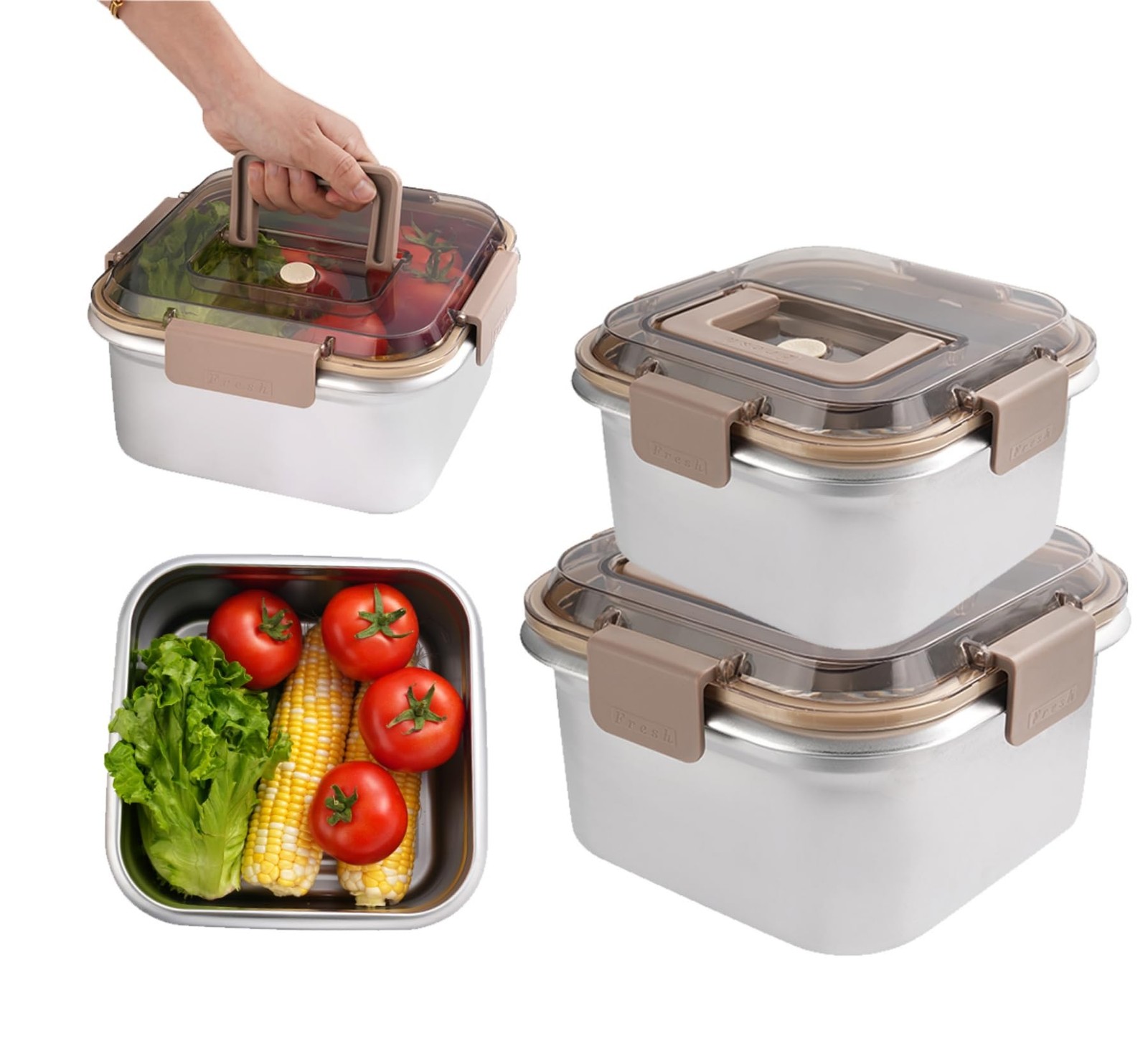 Thickened 304 Stainless Steel Food Storage Containers – Multi-Size, Portable …