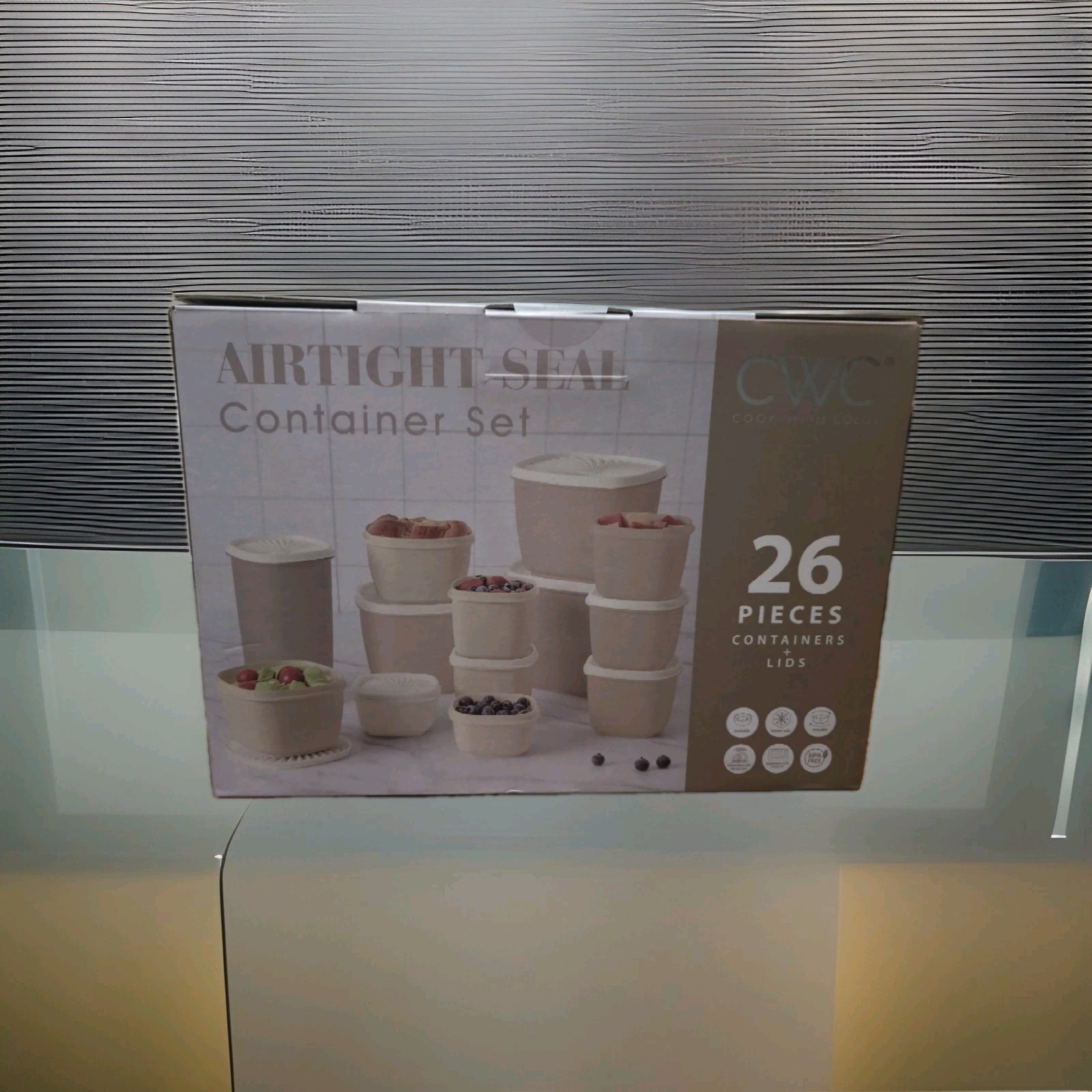 Airtight Seal 26 Piece Plastic Food Storage Container Set w Lids from CWC(Taupe)