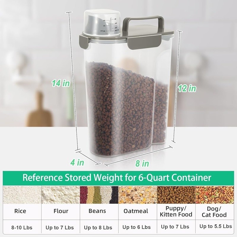 Airtight Food Storage Container Dry Goods Rice Cereal Pet Food Organizer New