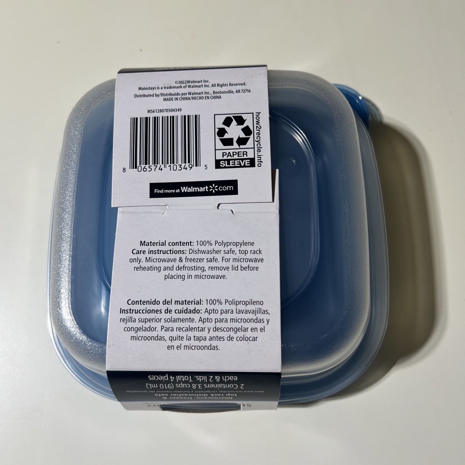 2 Pack Mainstsys Square Good Storage Container 3.8 Cup