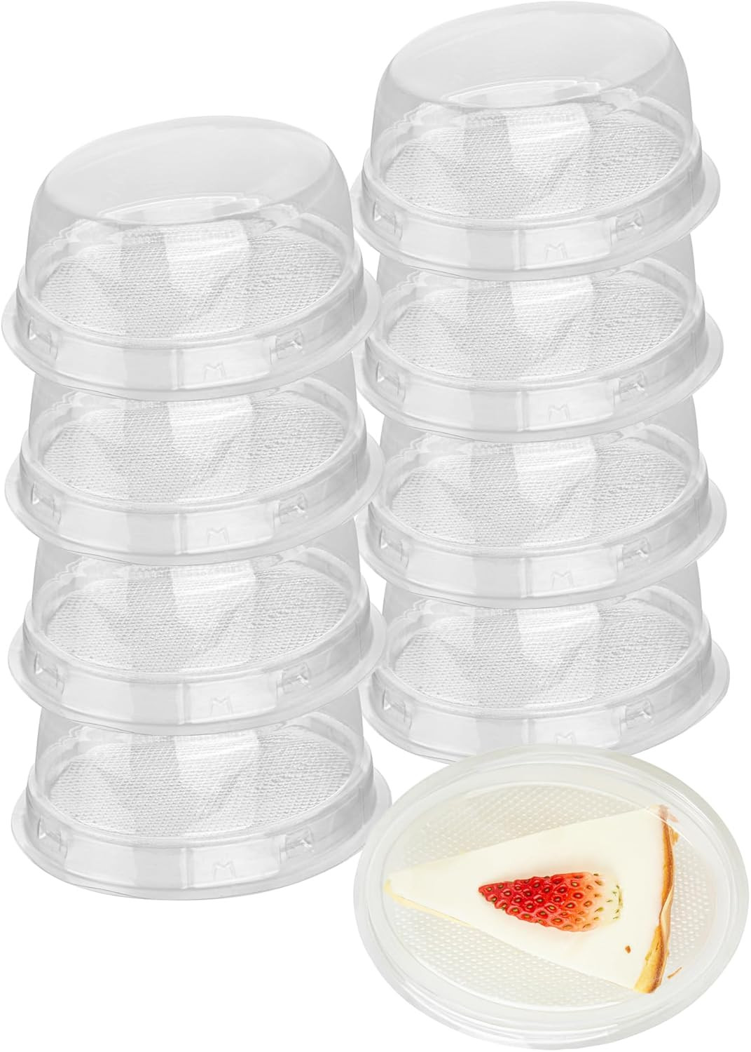 Thermo Tek 8.5 Ounce Cake Slice Containers 100 Disposable Individual Pie Slice C