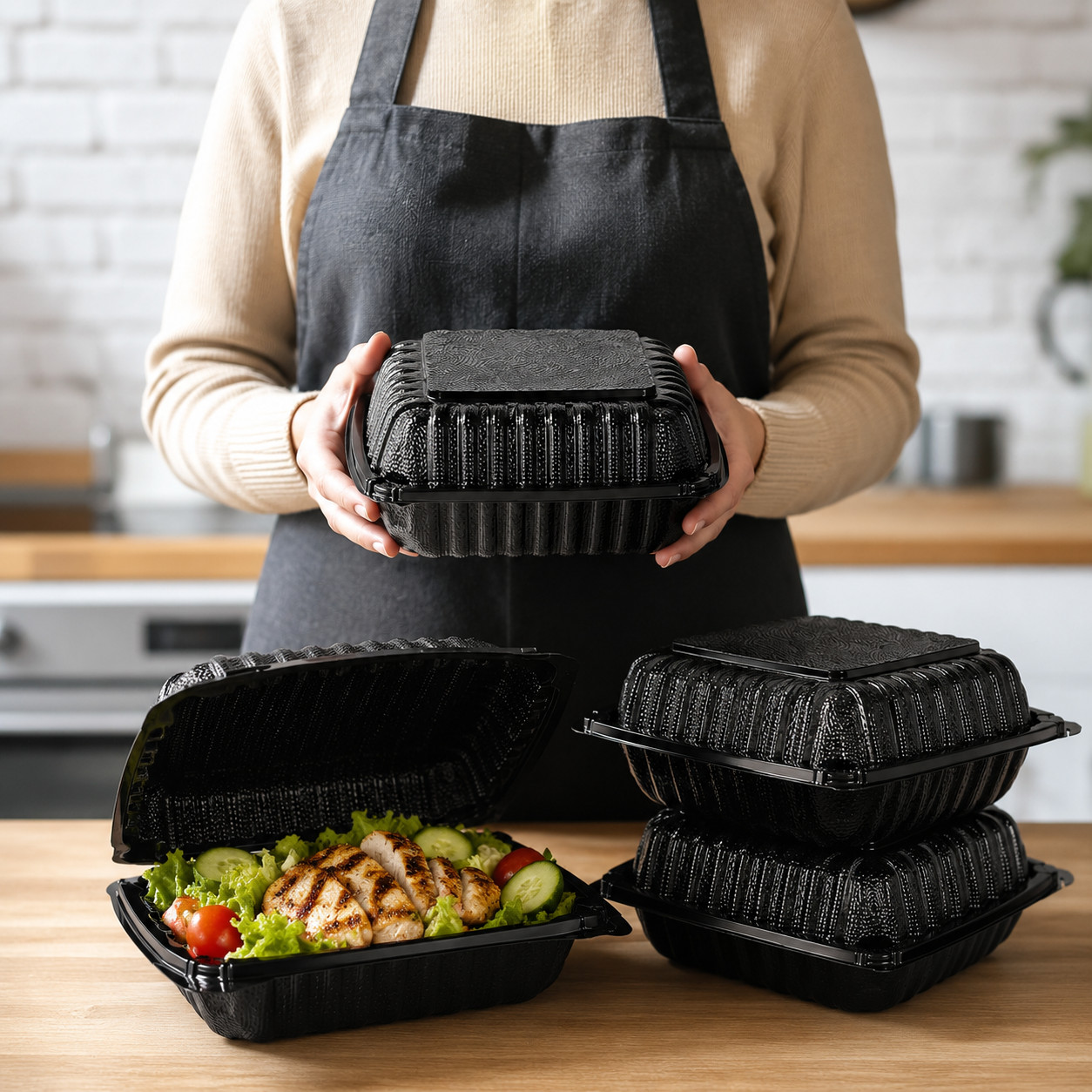 Heavy Duty Hinged Takeout Containers | Leak Resistant | Restaurant Quality