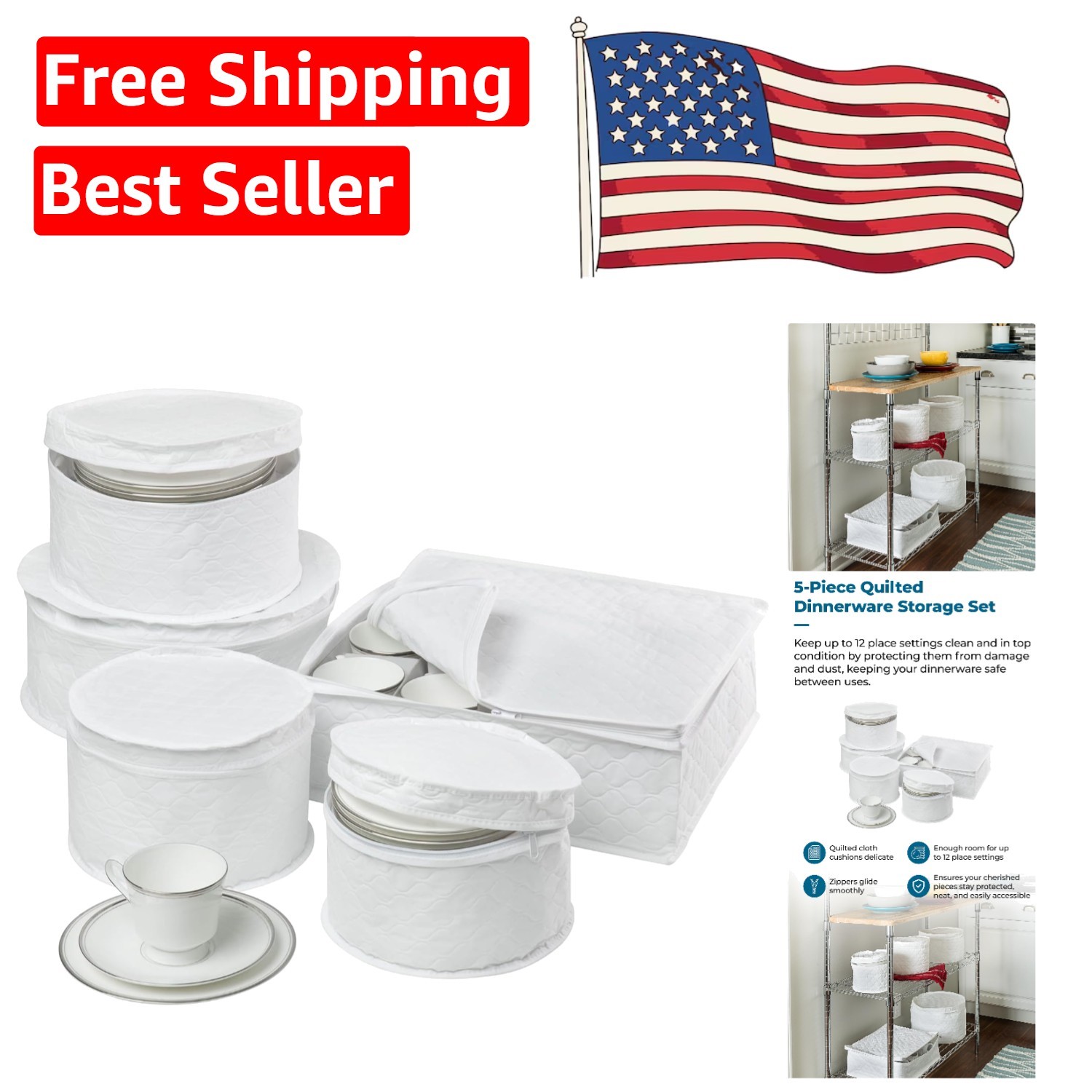 Versatile Zip Closure Dinnerware Storage Set – Keep China Safe & Organized