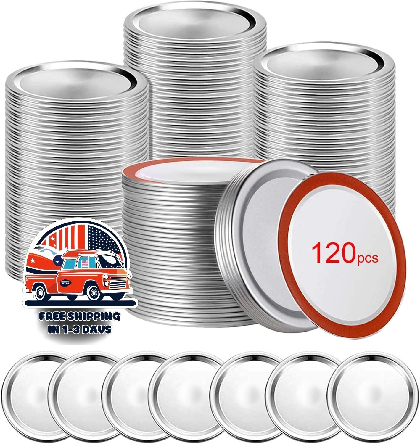 Tapas para conservas y almacenamiento de alimentos en casa, 120 unidades US NEW